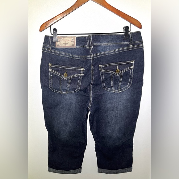 NWT US 14 Addition Elle d/c Jeans Straight Fit Cropped Denim Capri - Picture 2 of 6